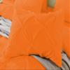 8 PCS Set-100% Pure Cotton 600 TC Premium Bedding Set-1Duvet Cover,1Comforter 1Fitted Sheet 14'',1Flat Sheet 4Pillowcases Design Pintuck Ruffle Full/Orange view 2
