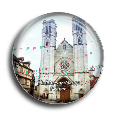 Fridge Magnet Chalon-sur-Saone France Glass Magnets for Refrigerator Souvenirs Cute Crystal Magnet Decor for Whiteboard Office Home Gift