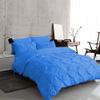8 PCS Set-100% Pure Cotton 600 TC Premium Bedding Set-1 Duvet Cover,1 Comforter 1 Fitted Sheet 18'',1 Flat Sheet 4 Pillowcases Pintuck Flower Ruffle Twin/Turquoise view 1