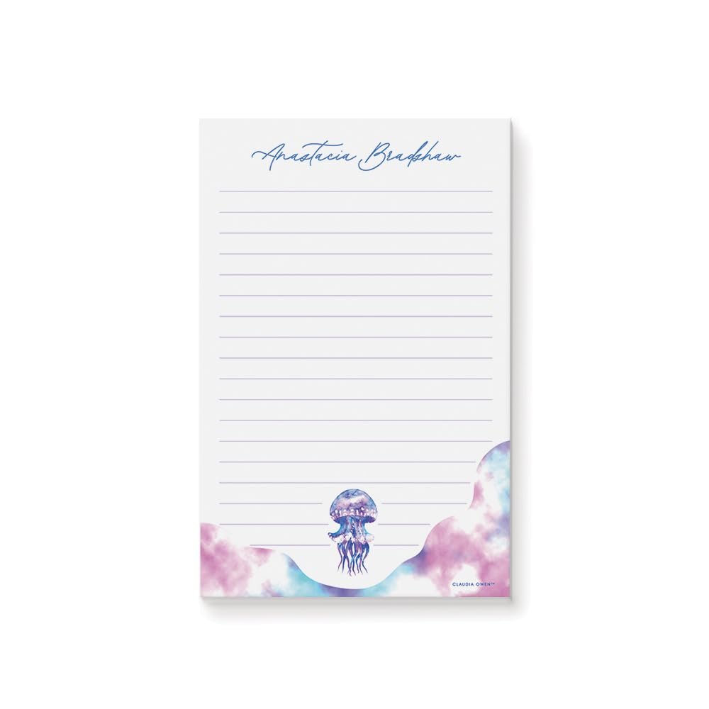 Personalized Jellyfish Notepad, Sea Creatures Stationary Set, Custom Under the Sea Memopad Stationary Size 5.5 x 8.5 Inches, 50 Sheets