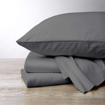 Split California King Egyptian Cotton Sheets Sets for Adjustable Bed 12-Inches Extra Deep Pocket- 1000-Thread-Count, 100% Egyptian Cotton 5-PC Sheet Set Soft Breathable Sateen Weave - Dark Grey