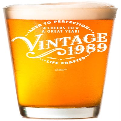 1989 36th Birthday Gifts Beer Glass for Men Women | Birthday Gift Man Woman Turning 36 | Funny 36 th Party Supplies Decorations Ideas | Thirty Six Year Old Bday Presents | 36 years Gag Vintage Pint