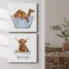 Renditions Gallery Bathing Highland Cow and Camel Wall Art, Premium Gallery Wrapped Canvas Decor, Ready to Hang, 16 in H x 16 in W, Made in America Print view 3