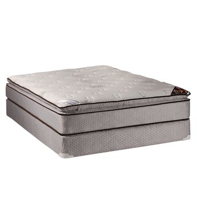 Dream Solutions USA DS USA Spinal Plush Twin PillowTop (Eurotop) Mattress Set, Bed Frame Included - Sleep System with Enhanced Cushion Support, Fully Assembled, Longlasting Comfort