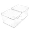 BINO | Plastic Bins, Large - 2 Pack | THE LUCID COLLECTION | Multi-Use| Built-In Handles | BPA-Free | Clear Storage Containers | Fridge Organizer | Pantry & Home Organization view 1