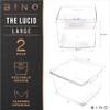 BINO | Plastic Bins, Large - 2 Pack | THE LUCID COLLECTION | Multi-Use| Built-In Handles | BPA-Free | Clear Storage Containers | Fridge Organizer | Pantry & Home Organization view 2
