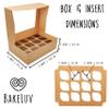 BAKELUV Brown 12 Cupcake Boxes, Cupcake Containers | 13x9.5x4, 25 Pack | 12 Cupcake Box Bulk, Cupcake Boxes 12 Count Carrier, Option to 14x10x4 Bakery Boxes with Window,  Sheet Cake Box 13x9 Inches view 3