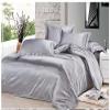 7PCS Best Satin Duvet Cover Set-1Duvet Cover,1Fitted Sheet 15'',1Flat Sheet,2Pillowshams,2Pillowcases 600 TC Soft Satin Bedding Set Solid Colors Pattern Twin XL/Silver Duvet Cover Set view 1