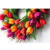 18 Inch Artificial Tulip Wreath Spring Silk Wreath, Mothers Day Wreaths for Front Door, Window Home Decoration view 4