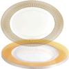 PARTY BARGAINS 13-Inch Charger Plates - 8 Pack, Clear Gold Textured Rim, Heavy-Duty Disposable Chargers for Elegant Dining - Ideal for Weddings and Formal Events view 1