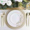 PARTY BARGAINS 13-Inch Charger Plates - 8 Pack, Clear Gold Textured Rim, Heavy-Duty Disposable Chargers for Elegant Dining - Ideal for Weddings and Formal Events view 2