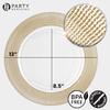 PARTY BARGAINS 13-Inch Charger Plates - 8 Pack, Clear Gold Textured Rim, Heavy-Duty Disposable Chargers for Elegant Dining - Ideal for Weddings and Formal Events view 3