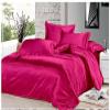 7PCS Best Satin Duvet Cover Set-1Duvet Cover,1Fitted Sheet 14'',1Flat Sheet,2Pillowshams,2Pillowcases 600 TC Soft Satin Bedding Set Solid Colors Pattern Queen/Pink Duvet Cover Set view 1