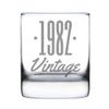 Bevvee Vintage 1982 Whiskey Rocks Glass - 44th Birthday Gifts for Men & Women Turning 44 - Old Fashioned Bday Decor - 10.25 oz view 1