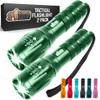 GORILLA GRIP Powerful LED Handheld Tactical Flashlight, 2 Pack, Green view 1