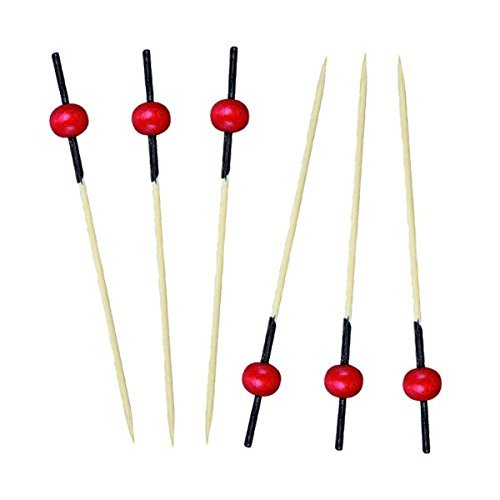 2.76 in. KitaBamboo Pick with 1 Red Bead & Black End44; Pack of 2000