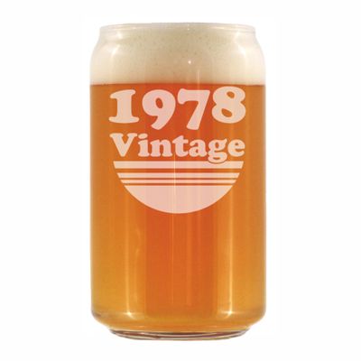 Bevvee Vintage 1978 Beer Can Pint Glass - 48th Birthday Gifts for Men or Women Turning 48 - Fun Bday Party Decor - 16 oz