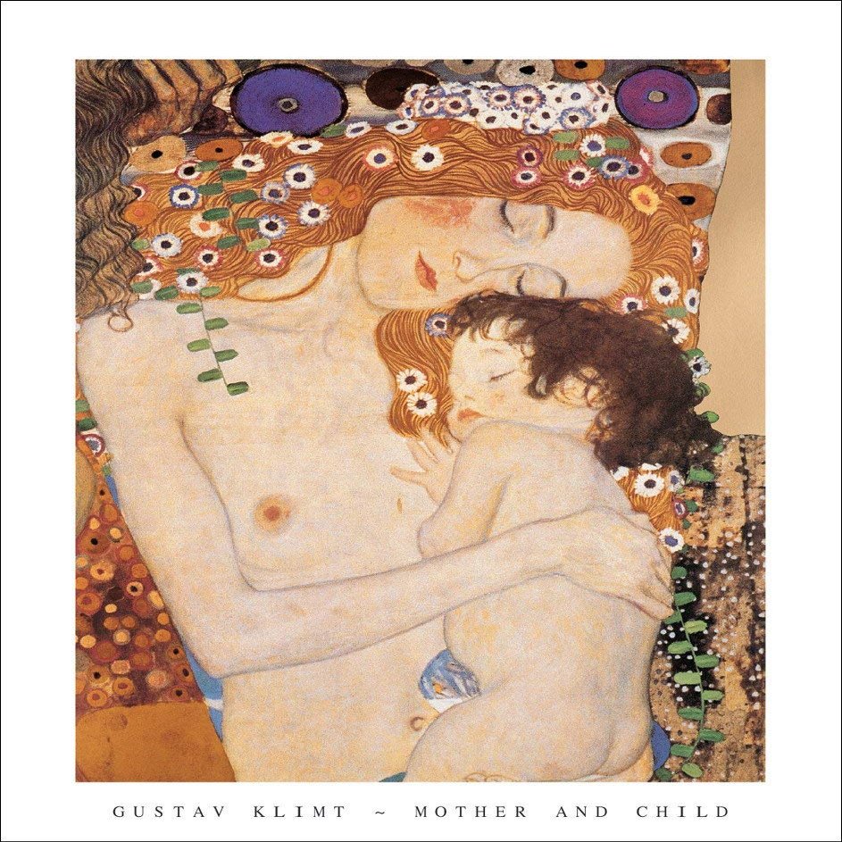 Mother and Child by Gustav Klimt Poster - 22.5" x 28.5" Laminated