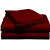Half Split Sheets Sets For Adjustable Beds -Sheets For Split Mattress Cotton -Top Split Head Sheets Set 15" Deep -Split Head Flex Top Sheet Sets 34 Split From Top Burgundy Stripe (King-34 Split) view 1