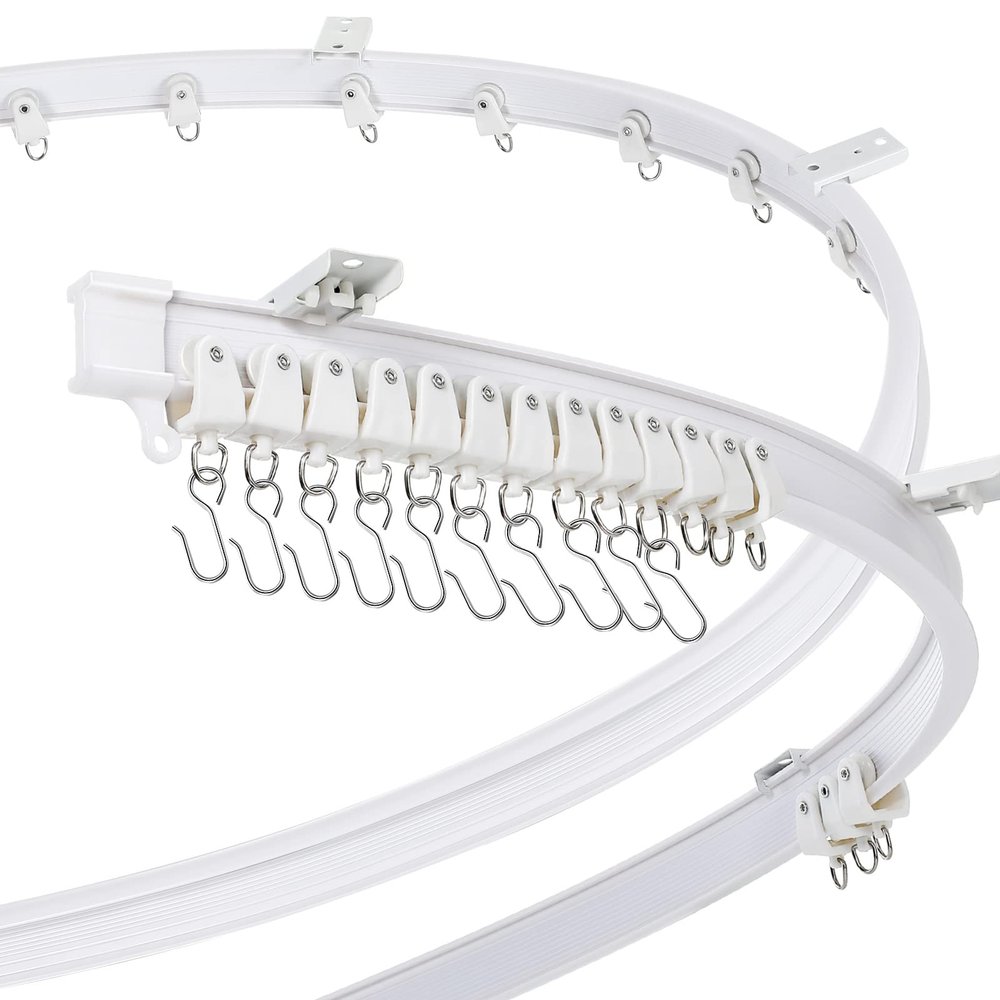 Jetec 26 Feet/ 8 Meters Flexible Bendable Ceiling Curtain Track, Mount for Rail with Curtain Tracks System Bunk Bed Window, Room Divider, Door, Shower, Rv(White)