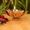 CRAFTSMAN Set of 4 - Brass & Copper Lotus Diya for Home Dcor and Festive Decoration, Traditional Oil Lamp view 2