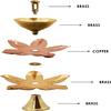 CRAFTSMAN Set of 4 - Brass & Copper Lotus Diya for Home Dcor and Festive Decoration, Traditional Oil Lamp view 4