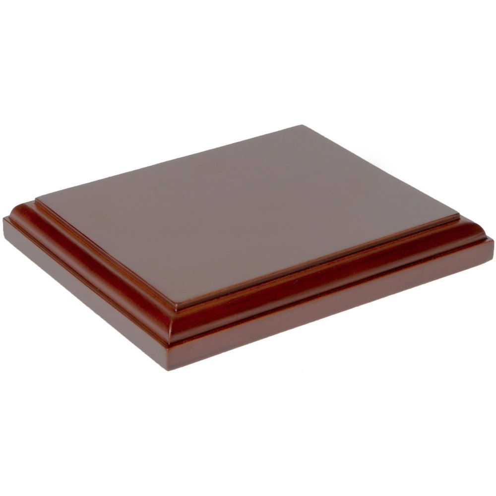 Plymor Fruitwood Rectangular Wood Display Base, 5.875" W x 4.875" D x 0.75" H (Display Dimensions 5.125" W x 4.125" D), Pack of 2