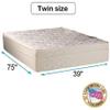 Dream Solutions USA DS USA Beverly Hills Firm Foam Encased Pillowtop Twin Mattress Only with Mattress Cover Protector Included - Fully Assembled, Innerspring coils, Orthopedic view 2