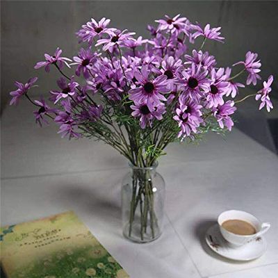 Artificial and Dried Flower Chrysanthemum Artificial Small Daisy Cosmos Artificial Fower Bud Flower Small Wild Chrysanthemum Fake Flower - ( Color: Purple )