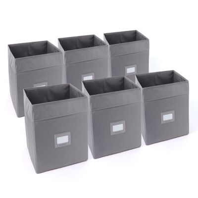 Covermates Keepsakes - Cube Storage Bin - Heavy Duty Material - ID Window - Pull Handles - Indoor Storage, Graphite