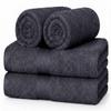 Ample Decor Hand Towel 18 X 28 Inch 600 GSM 100% Cotton, Soft Absorbent - 4 Pcs Gray view 1