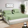 Split Top King Sheet Set for Adjustable Flex Top Mattress 100% Egyptian-Cotton, 1000-Thread-Count, Split Head 4-Piece Sheet Set 39" Split at Top - 28" EXTRA-DEEP-POCKET [King- 39" Split, Sage Green] view 2