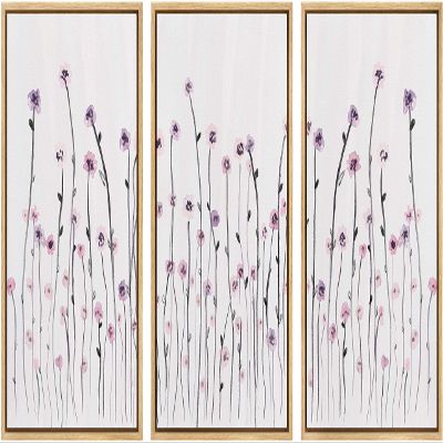 SIGNWIN 3 Piece Framed Canvas Wall Art Flower Canvas Prints Home Artwork Decoration for Living Room,Bedroom - 16"x24"x3 Panels