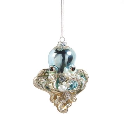 Giftcraft 667157 Octopus Ornament, 5-inch Height, Glass