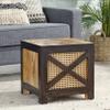 Christopher Knight Home Colstrip Handcrafted Ottoman Stool - Mango Wood - Natural and Walnut view 2