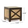 Christopher Knight Home Colstrip Handcrafted Ottoman Stool - Mango Wood - Natural and Walnut view 3