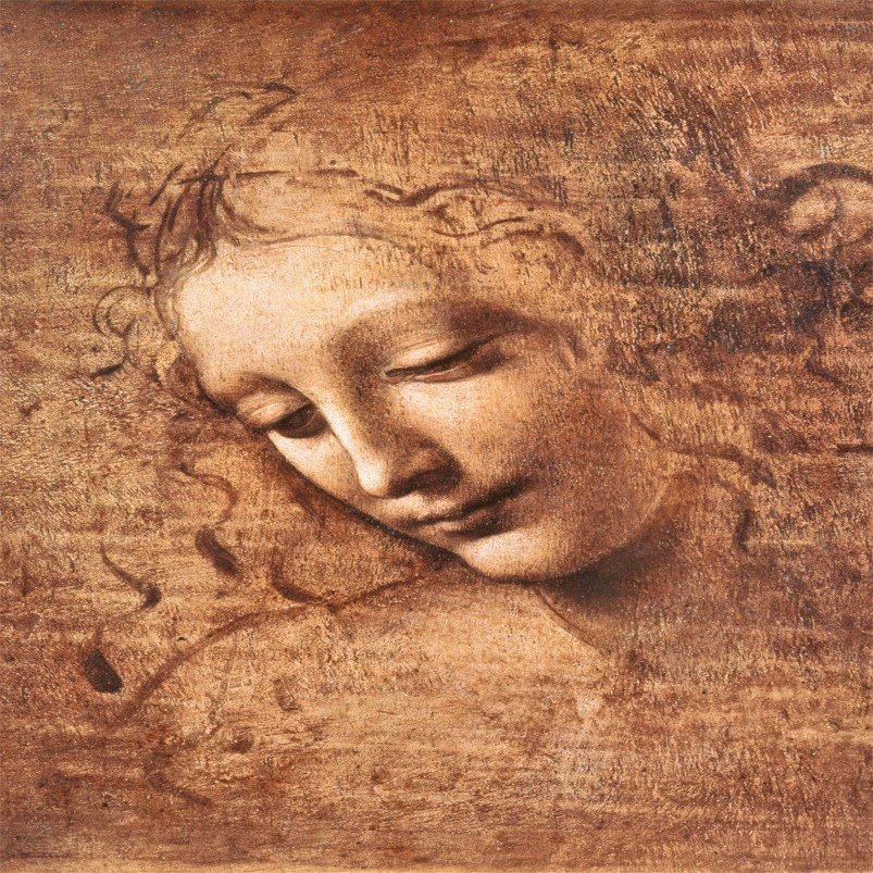 La Scapigliata by Leonardo Da Vinci Poster - 24.5" x 36.5" Laminated