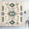 Ambesonne Southwestern Shower Curtain, Ethnic Illustration of a Zigzags Design Triangular Iconic Artwork Motifs, Cloth Fabric Bathroom Decor Set with Hooks, 69" W x 70" L, Slate Blue view 1
