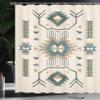 Ambesonne Southwestern Shower Curtain, Ethnic Illustration of a Zigzags Design Triangular Iconic Artwork Motifs, Cloth Fabric Bathroom Decor Set with Hooks, 69" W x 70" L, Slate Blue view 3