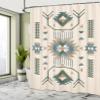 Ambesonne Southwestern Shower Curtain, Ethnic Illustration of a Zigzags Design Triangular Iconic Artwork Motifs, Cloth Fabric Bathroom Decor Set with Hooks, 69" W x 70" L, Slate Blue view 4