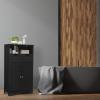 GLACER Modern Bathroom Floor Cabinet, Storage Cabinet with Removable Drawers & Adjustable Shelf for Bathroom, Living Room, Kitchen or Entryway, 24 x 12 x 43 inches (Black) view 2