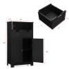 GLACER Modern Bathroom Floor Cabinet, Storage Cabinet with Removable Drawers & Adjustable Shelf for Bathroom, Living Room, Kitchen or Entryway, 24 x 12 x 43 inches (Black) view 3