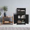 GLACER Modern Bathroom Floor Cabinet, Storage Cabinet with Removable Drawers & Adjustable Shelf for Bathroom, Living Room, Kitchen or Entryway, 24 x 12 x 43 inches (Black) view 4