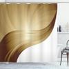 Ambesonne Contemporary Shower Curtain, Spiraling Stripes with Monochrome Tones Modern Art Inspirations Abstract, Cloth Fabric Bathroom Decor Set with Hooks, 69" W x 70" L, Pale Coffee view 1