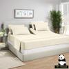 Split Top King Sheet Set for Adjustable Flex Top Mattress 100% Egyptian-Cotton, 1000-Thread-Count, Split Head 4-Piece Sheet Set 39" Split at Top - 25" EXTRA-DEEP-POCKET [King- 39" Split, Ivory] view 2