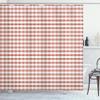 Ambesonne Checkered Shower Curtain, Monochrome Gingham Checks Classical Country Culture Old Fashioned Grid Design, Cloth Fabric Bathroom Decor Set with Hooks, 69" W x 70" L, Pale Rust view 1