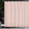 Ambesonne Checkered Shower Curtain, Monochrome Gingham Checks Classical Country Culture Old Fashioned Grid Design, Cloth Fabric Bathroom Decor Set with Hooks, 69" W x 70" L, Pale Rust view 3
