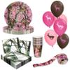 Havercamp Pink Camo Birthday Party Decorations for 16 Guests W/ 16 9in Plates Napkins Cups Balloons Ribbon Hunting Decorations for Party view 1