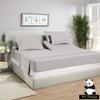 Split Top King Sheet Set for Adjustable Flex Top Mattress 100% Egyptian-Cotton, 1000-Thread-Count, Split Head Sheet Set 39" Split at Top - 28" EXTRA-DEEP-POCKET [King- 39" Split, Light Grey] view 2