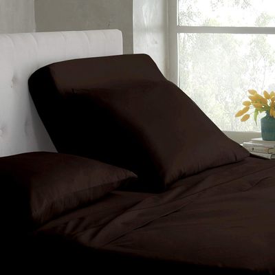 Mr Pandaa Split Top King Sheet Set for Adjustable Flex Top Mattress 100% Egyptian-Cotton, 1000-Thread-Count, Split Head Sheet Set 39" Split at Top - 28" Extra-DEEP-Pocket [King- 39" Split, Chocolate]